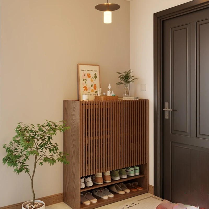 

Winter wood shoe cabinet home door solid wood large-capacity multi-layer 2025 new popular home entrance entrance cabinet