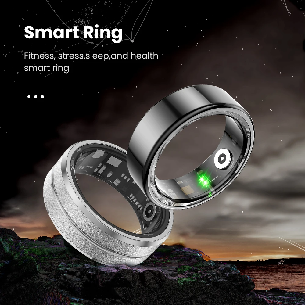 AVATTO Smart Ring grado militare guscio in acciaio al titanio monitoraggio della salute IP67 modalità Multi-sport impermeabili