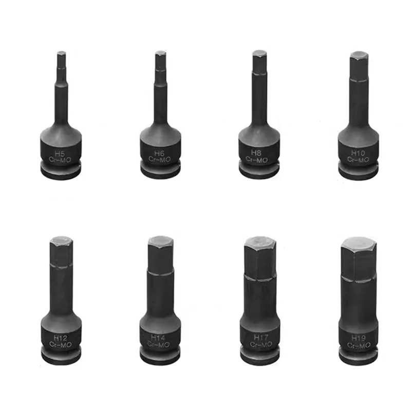 1/2 Inch Impact Hex Socket Bit 12.5Mm H5-H19 Inbussleutel Socket Bit Slagmoersleutel Socket Adapter Tool-BAAX