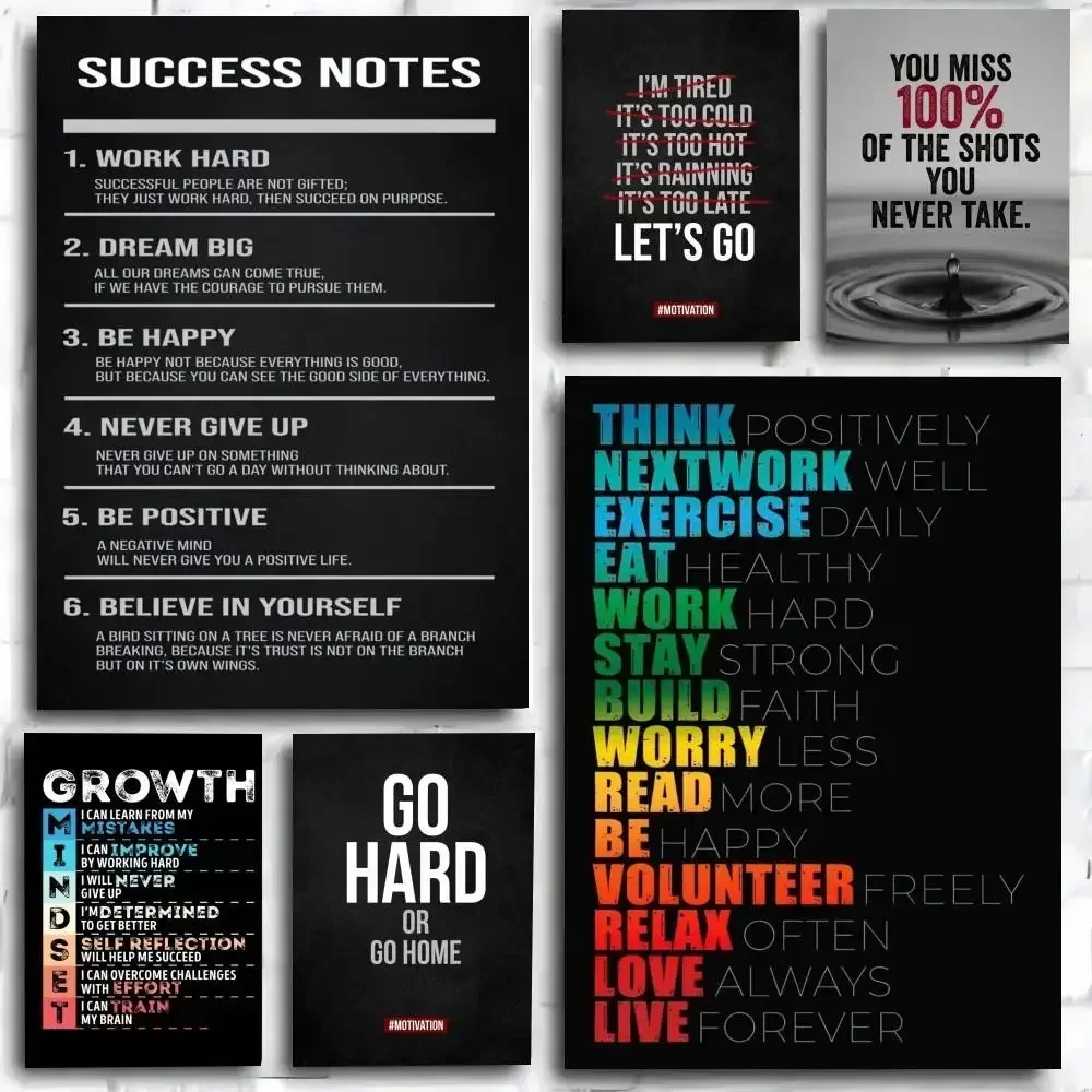 Motivational Quotes Success Poster Lion Mindset Is Everything  Poster and Prints Wall Art Pictures for Modern Bedroom Home Decor