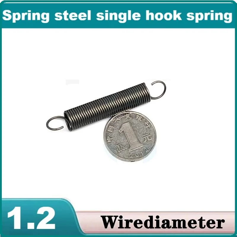 

Spring steel tension spring,Small retractor spring with hook,Wire Dia1.2mm,Outer Dia8/9/10/12mm,Length30/25/40/45/50/60mm