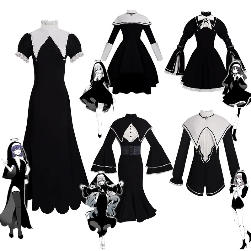 PJSK God-ish Cosplay Asahina Mafuyu Mizuki Yoisaki Kanade Shionome Ena Mooyiyi Kostüm Anime Nonnenkleid Halloween-Outfits
