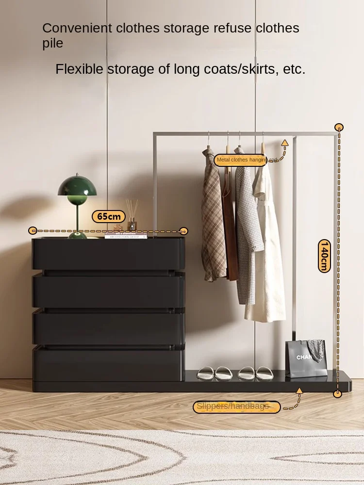 CX Modern Minimalist Chest of Drawers Coat Rack Integrated Storage Bedroom Drawer Cabinet Wall Solid