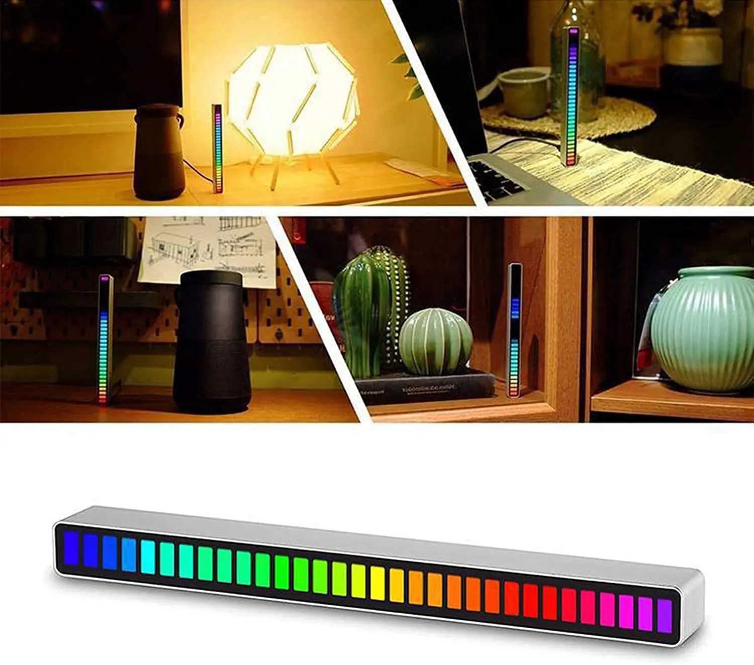 RGB Pickup Light Voice-Activated Music Rhythm Light Wireless Controlled With Memory Function For Computer Car Atmosphere Light