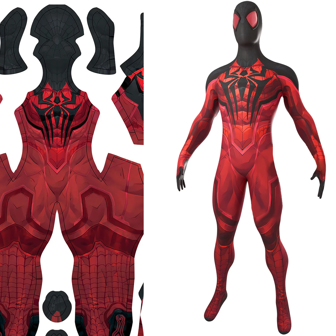 ps5-marvel-rivals-cosplay-rouge-ecarlate-araignee-super-heros-costume-spandex-tenues-halloween-zentai-body-costume-pour-enfants-adultes
