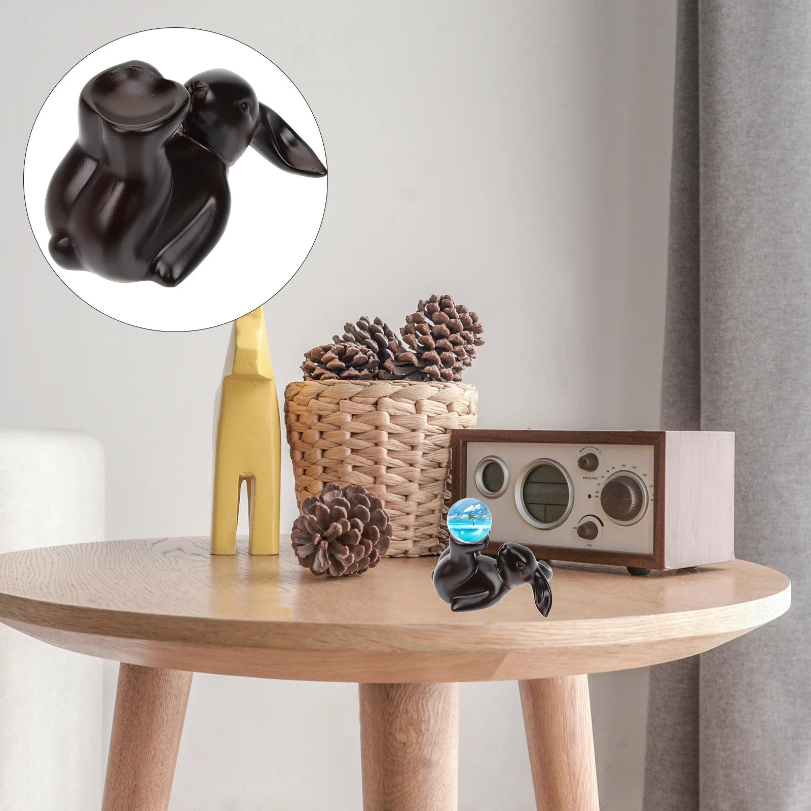 

Crystal Sphere Display Stand Vintage Home Decor Bunny Statue for Base Holders Stands