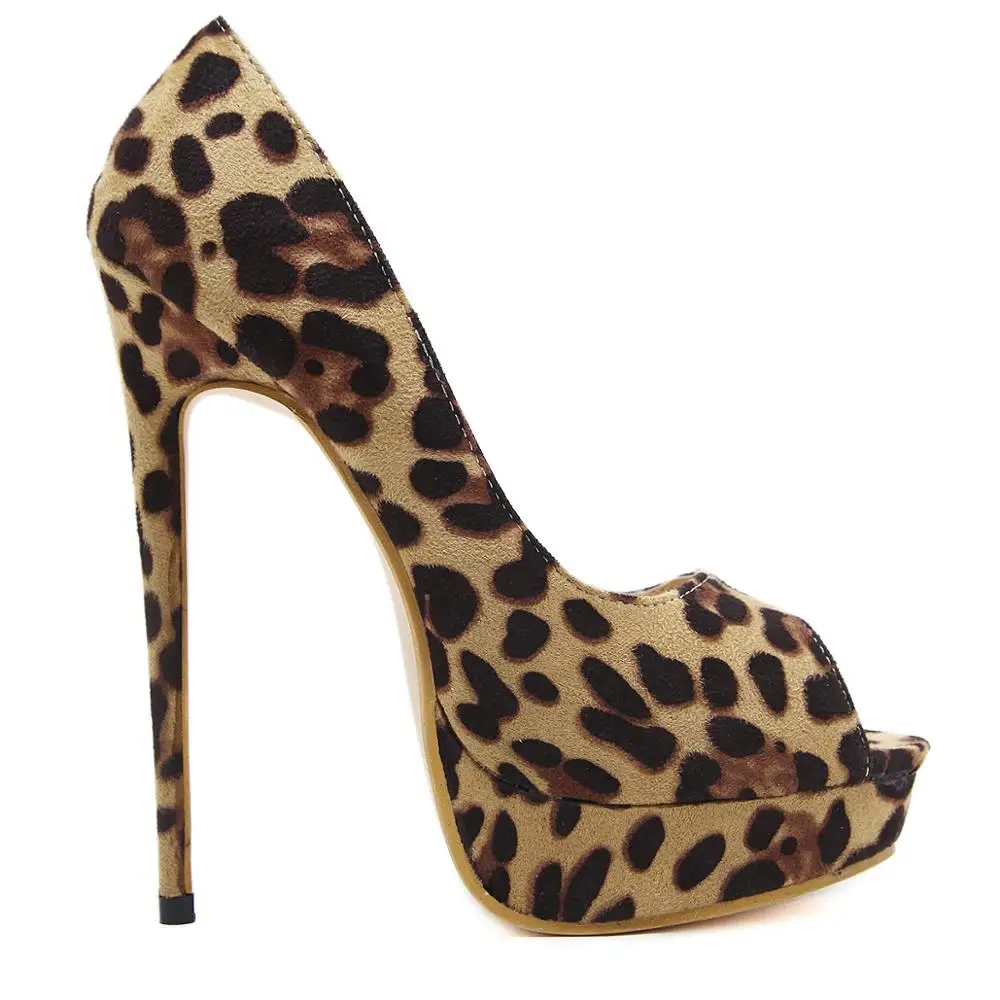 Handmade Europe And Ameruca Leopard Peep Toe Trendy Luxury Nightclub Sexy Fashion Ladies Womens Platform Prom High Heels Shoes