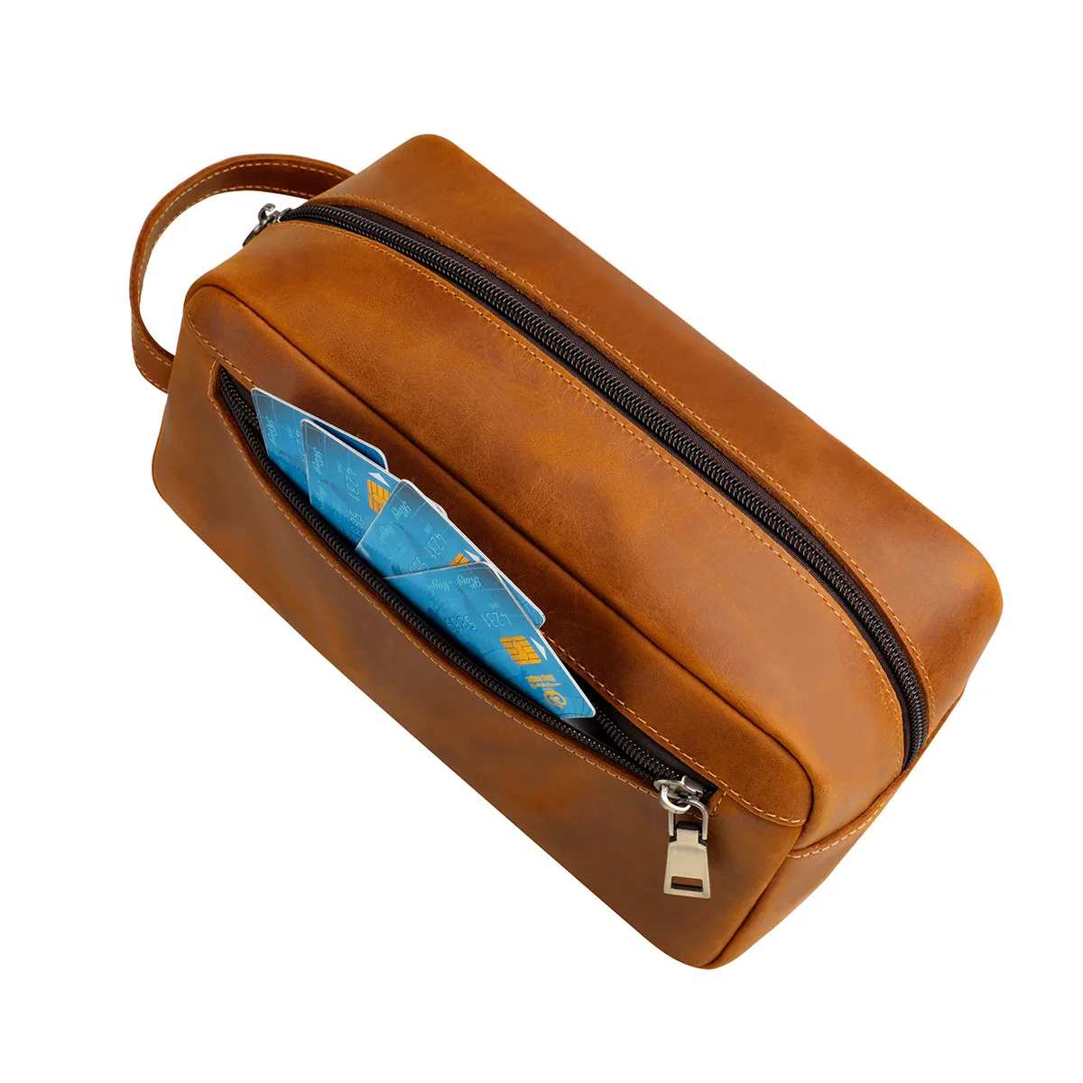 Vintage Man Travel Bag Male Storage Bag Lady Handy Bag Crazy Horse Leather Clutch Bag For Men Handbag