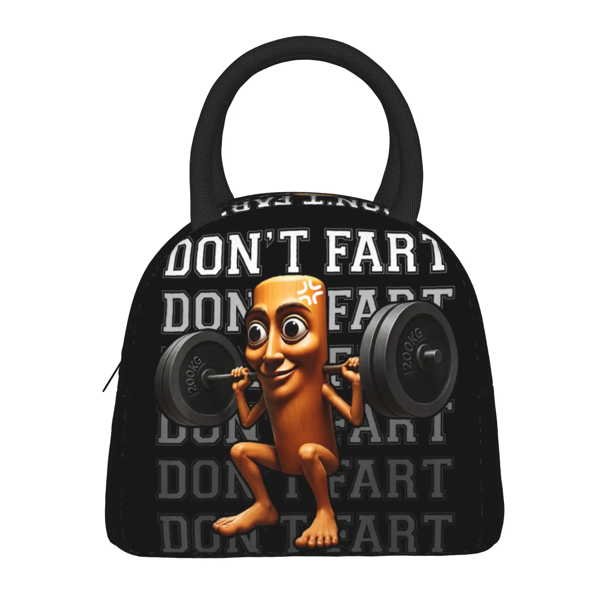 Don‘t Fart Funny Tung Tung Sahur Squat Gym Fitness Meme Lunch Bag For Child  Graphic Design Lunch Box Casual School Cooler Bag