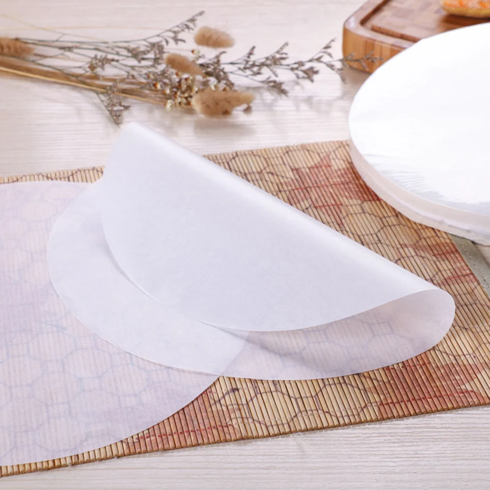 

50Pcs Bbq Paper Non Stick Round Barbecue Baking Paper Liners Supplies White 15cm Diameter for Home Restaurant Use