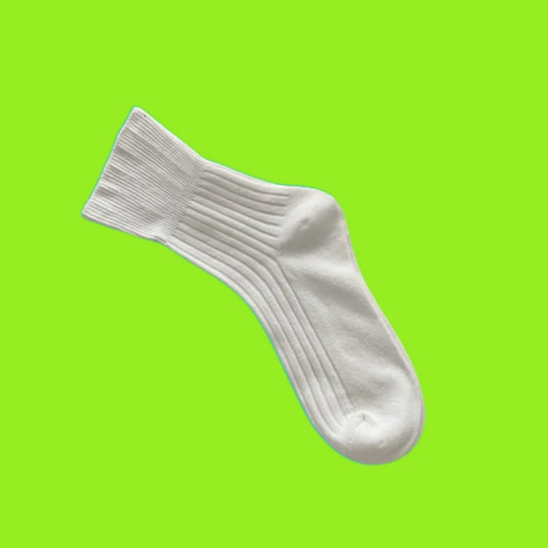 

3/6 Pairs Spring and Summer Postpartum Socks Women White Middle Tube Socks Cotton Socks Double Needle Pure Cotton Stacked Socks