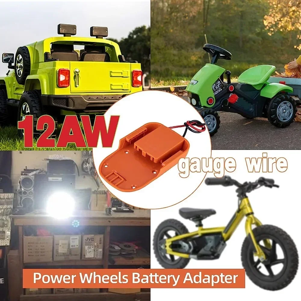Imagem -03 - Power Wheel Adapter para Ridgid Li-ion Battery Dock Faça Você Mesmo Conector de Alimentação para rc Car rc Truck Robotics Aeg 18v 12 Gauge