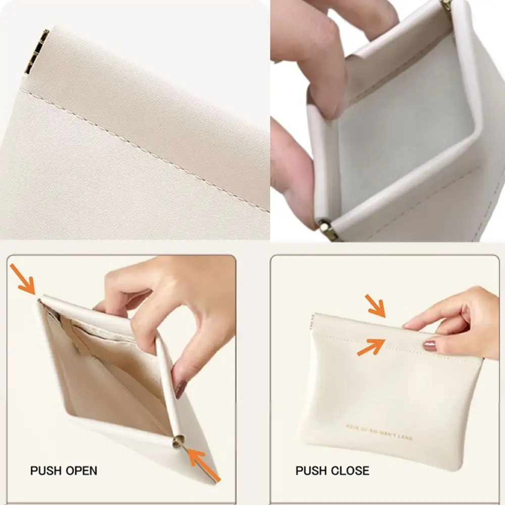 Fashion Simple Lipstick Makeup Bag Portable Mini Jewelry Handbag PU Travel Storage Bag Women Girls
