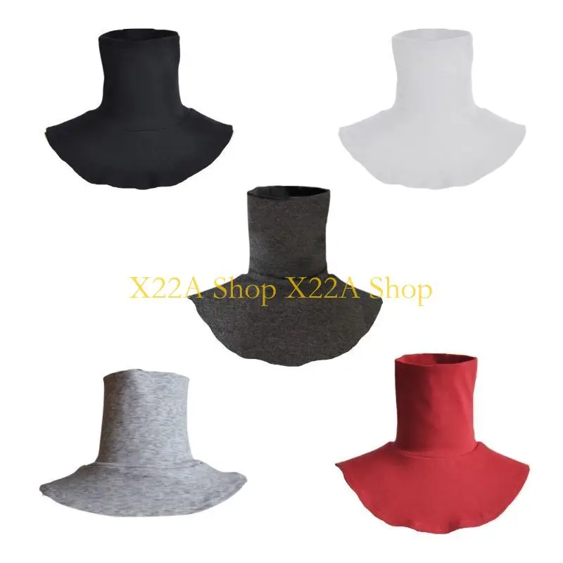 Unikalne kobiety mężczyźni proste stały Dickey Fałszywe fałszywe kołnierz Turtleeck Odłączona bawełniana połowa górna