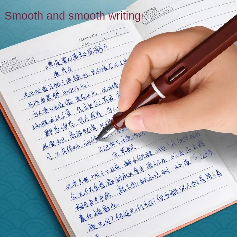 Elegant Chinese-style Fountain Pen for Students with Replacable Ink Cartridges