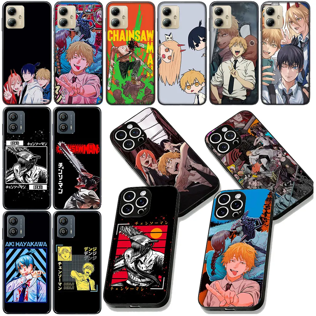 Чехол для телефона Samsung Galaxy S22 S20 S21 FE Ultra Plus A15 A16 A25 A26 A33 A34 A56 5G Чехол с бензопилой Man Gir Denji Makima