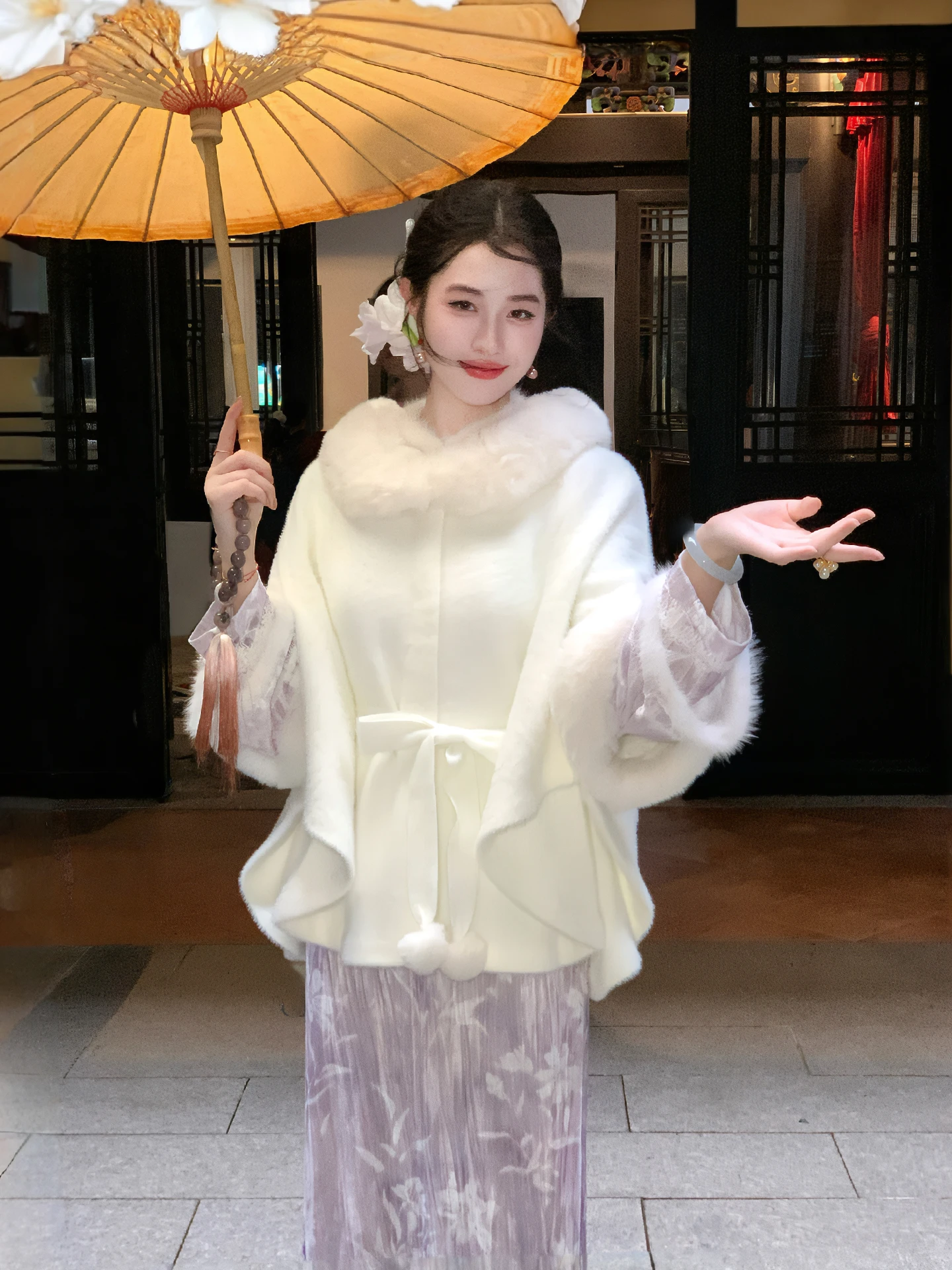 

Lingan Zhihe Snow Velvet New Chinese Sle Mink Jaet Women's Winter Coat New Loose Cowl Ne awl Faionable Ele