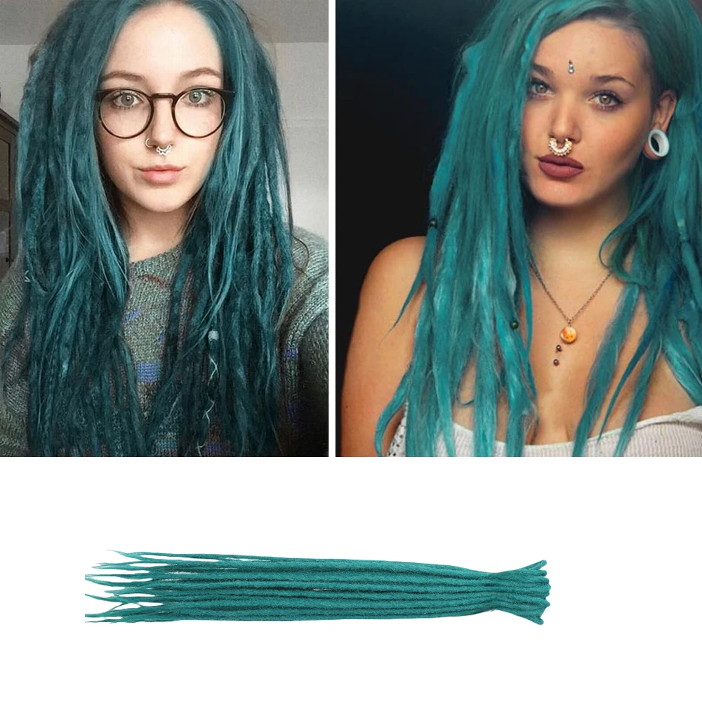 Extensions de dreadlocks faites à la main pour femmes, tresses de cheveux au crochet, serrures Rasta, 10 brins, doux, 24 pouces