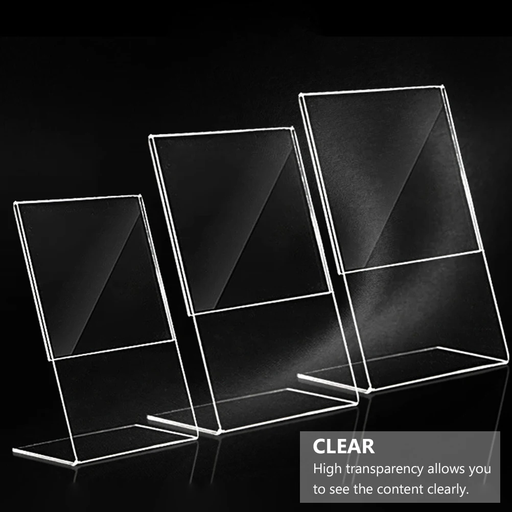 

2Pcs Acrylic Display Board Table Menu Holder Rack High Quality Anti Scratch Paper Hotel Mall Counter