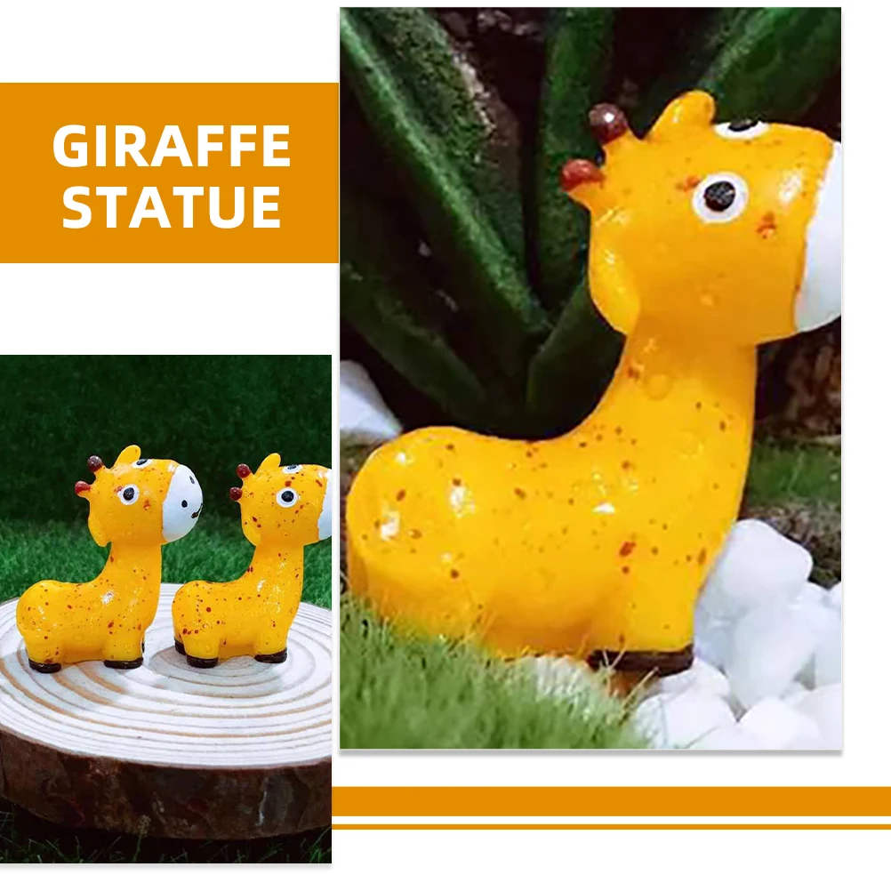 

20pcs Giraffe Statue Resin Mini Figurine Decorative Desktop Garden Ornament Chic Tabletop Miniature Animal Figurines