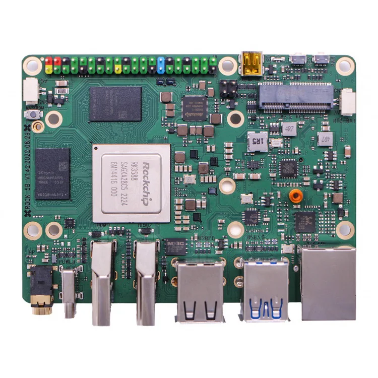 

Плата разработки ROCK 5B на базе Rockchip RK3588, многофункциональный одноплатный компьютер, 4/8/16 ГБ, 16-64 eMMC, ROCK Pi 5B