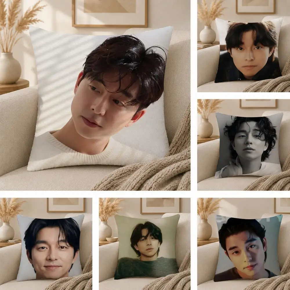 Hot Actor G-Gong Yoo Cushion Cover  Plush Fabric Soft Double Sided Print Sofa Cushion Cover Throw Pillow Covers