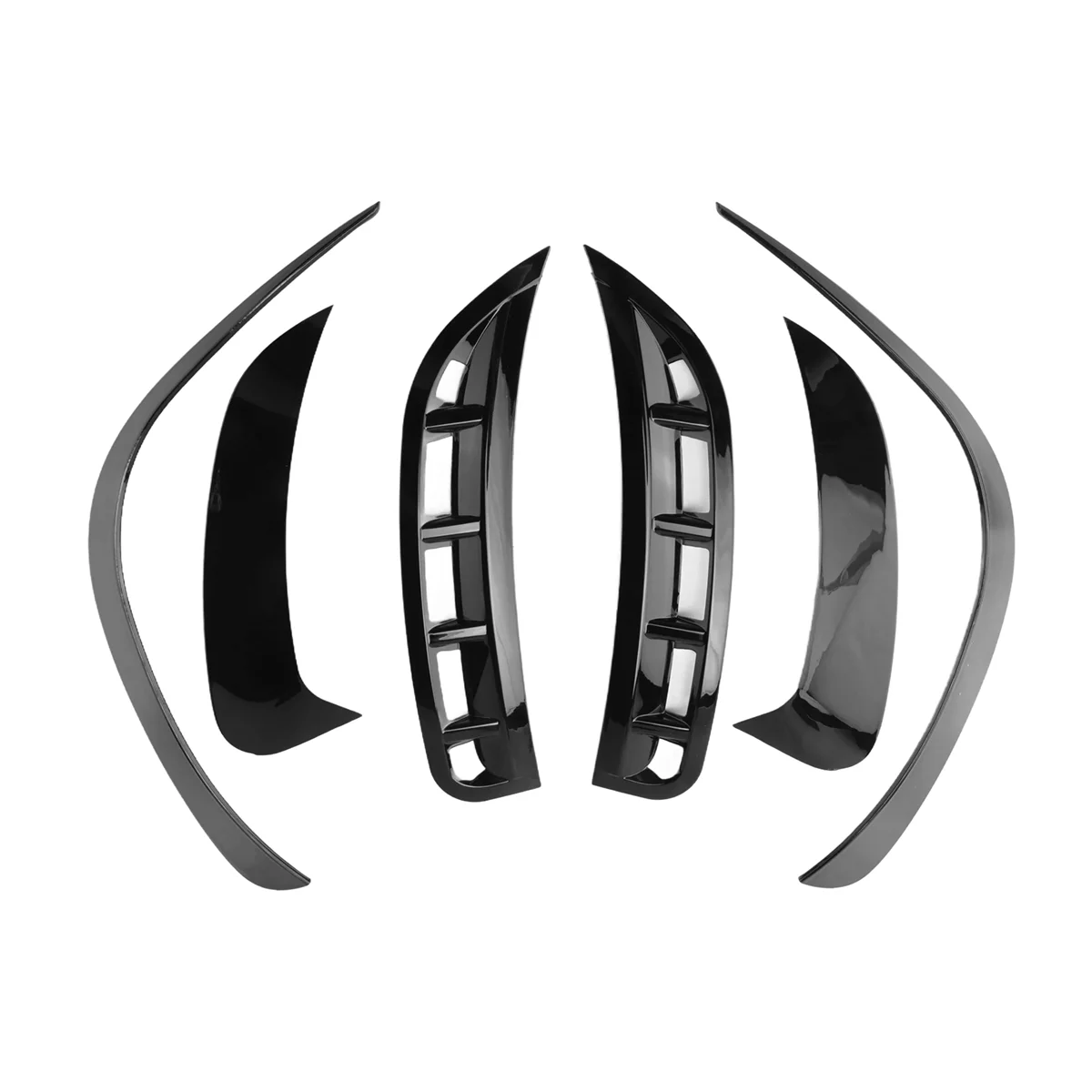 #86M Car Bumper Splitter ,6Pcs Car Front&Rear Bumper Splitter for W167 2020 AMG Gloss Black (Bright Black)