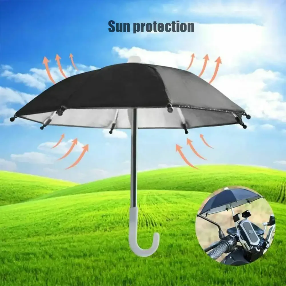 1PC Mobile Phone Holder Motorcycle Bicycle Umbrella Portable Waterproof Mini Parasol Waterproof Anti-permeability Toy Umbrellas