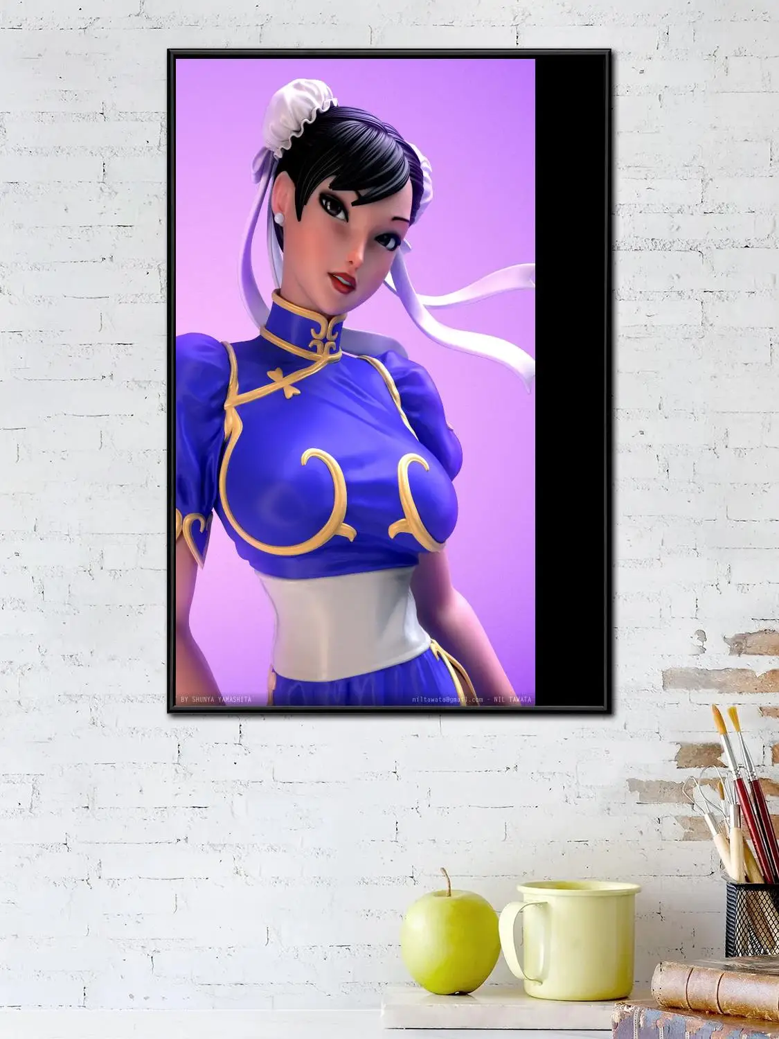 Pôster de arte em tela chun li e impressão de imagem de arte de parede, pôsteres modernos de decoração de quarto de família