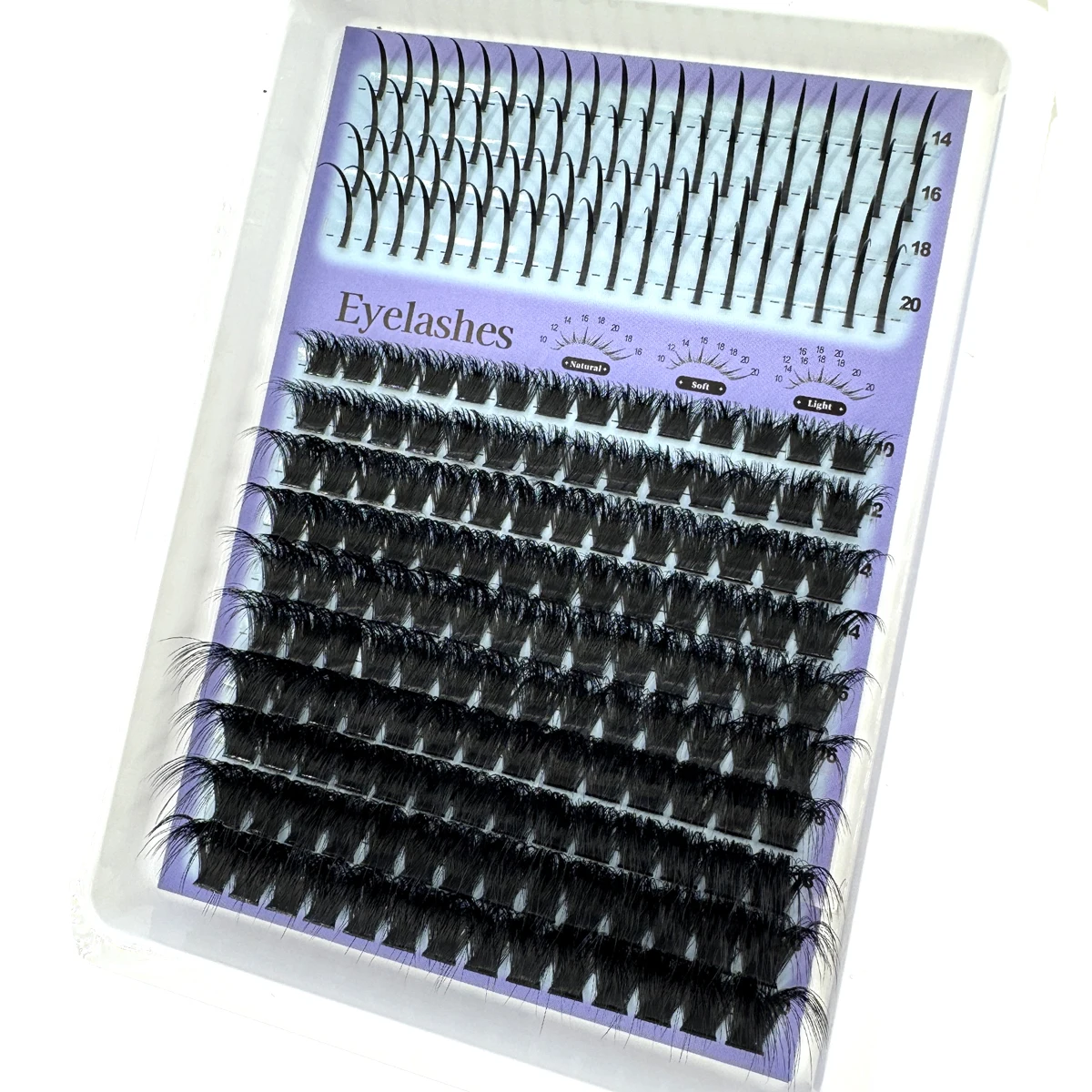 14 Reihen Spikes + 60D-200D Wimperncluster Wispy Manga Lashes Cluster Verlängerung Einzigartige stachelige Cluster Anime Individuals Feenwimpern – Detail 5