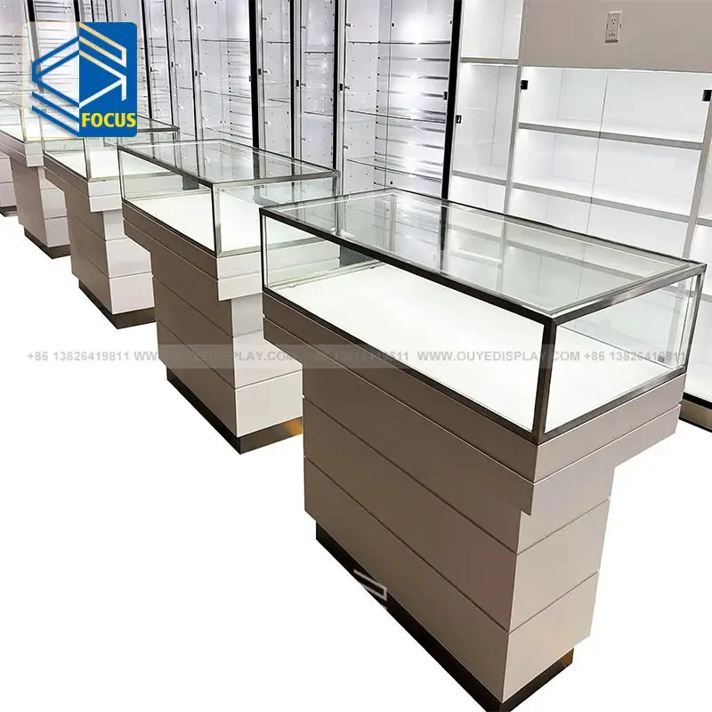 custom.Lockable Display Cabinet Factory Direct Wooden Shop Counter Glass Shelves Cigar Display Showcase