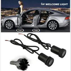 2Pcs Universal Car Door Lights Led Badge Welcome Light Logo HD Laser Projector Lamps Accessories Kits Car LED Logo Ghost Shadow