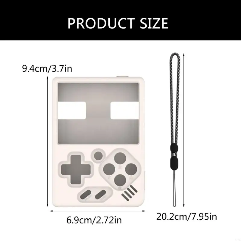 J2FC Gamepad Housing Silicone Protector Cover with Lanyard for Miyoo Mini Scratchproof Shell Skin Protective Case Sleeve