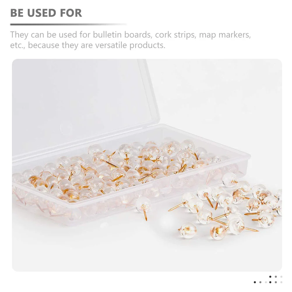 50 Pcs Tacks Office Desk Accessories Compact Thumb Replaceable Pushpins Metal Delicate Convenient Small