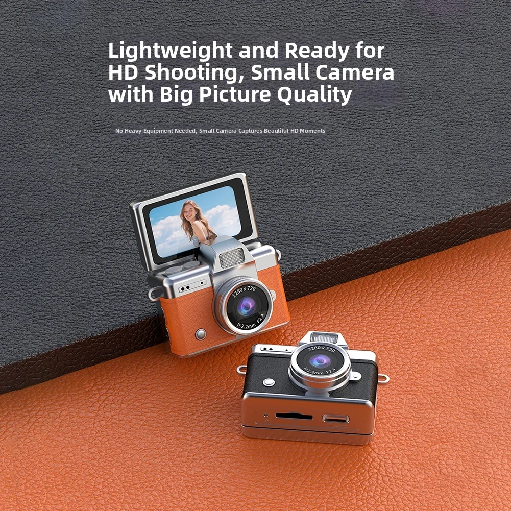 

Портативная цифровая камера CCD 720P с диагональю 1,47 дюйма 180 ° Откидной экран для селфи, косметические фильтры и яркий заполняющий свет