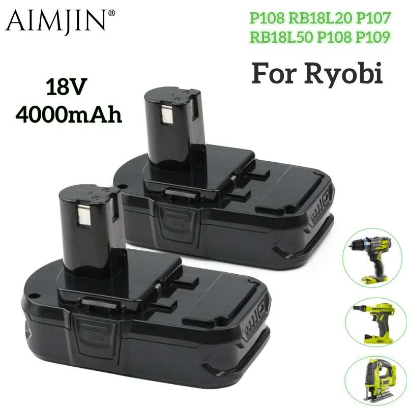 

Литий-ионная аккумуляторная батарея высокой емкости 18 В, 4000 мАч для Ryobi Hot P108 RB18L40, аккумуляторная батарея для электроинструмента