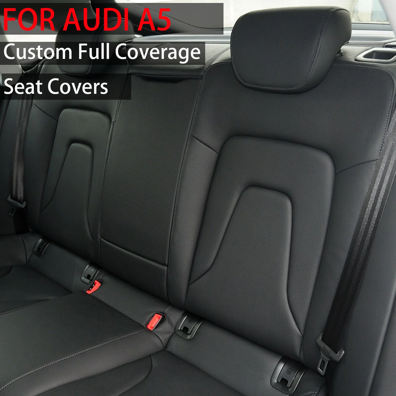 For Audi A5 Coupe 8T3 2007 2008 2009 2010 2011 2012 2013 2014 2015 Faux Leather Custom Car Seat Covers for 2 Front Seats