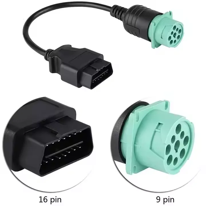 16pin Splitter Y Female Scanner Car Diagnostic Extension 9pin Deutsch J1939 Connector Obd2 Obd Cable