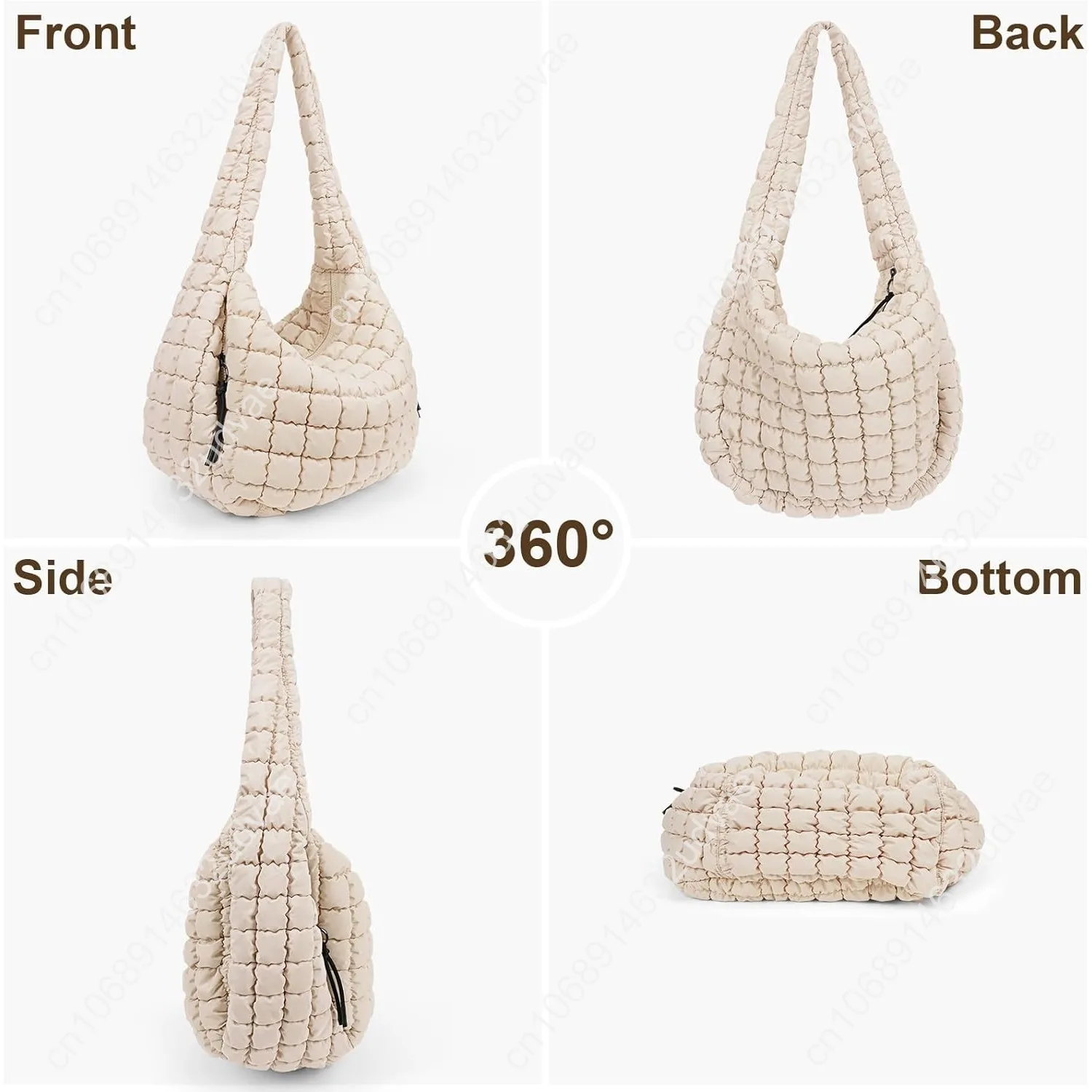 Juoxeepy Quilted Tote Bag Large Carryall Puffer Shoulder Bag Lightweight Padding Hobo Bag