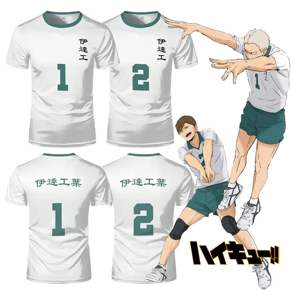 

Japanese Anime Haikyuu T-shirt Date Tech High School Cosplay Volleyball Jersey Breathable Casual Men's And Women's Sportswear