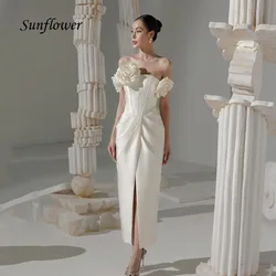 Sunflower Off the Shoulder Mermaid Evening Dresses Saudi Arabia Slim Satin Formal Occasion Dresses Floor-Length Party Gowns