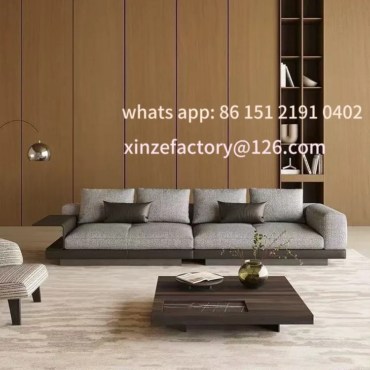 

Customizable cotton and linen fabric art leisure sofa villa living room straight row princess bed and breakfast large sofa