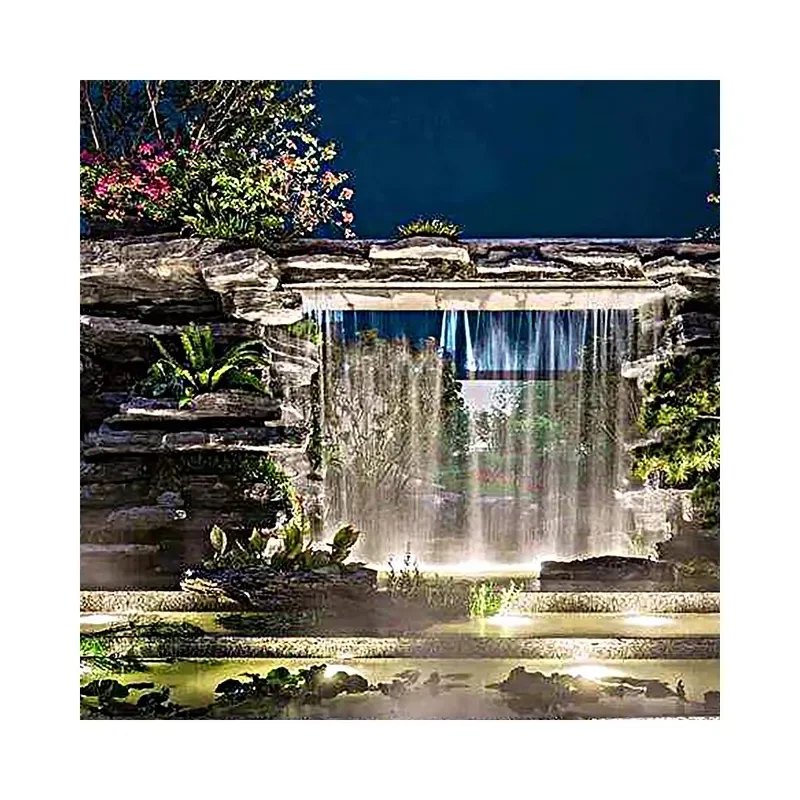 for Custom Artificial Waterfall Indoor Outdoor Home Garden Decoration Water Curtain Fountain Wall Feature Modern Landscape