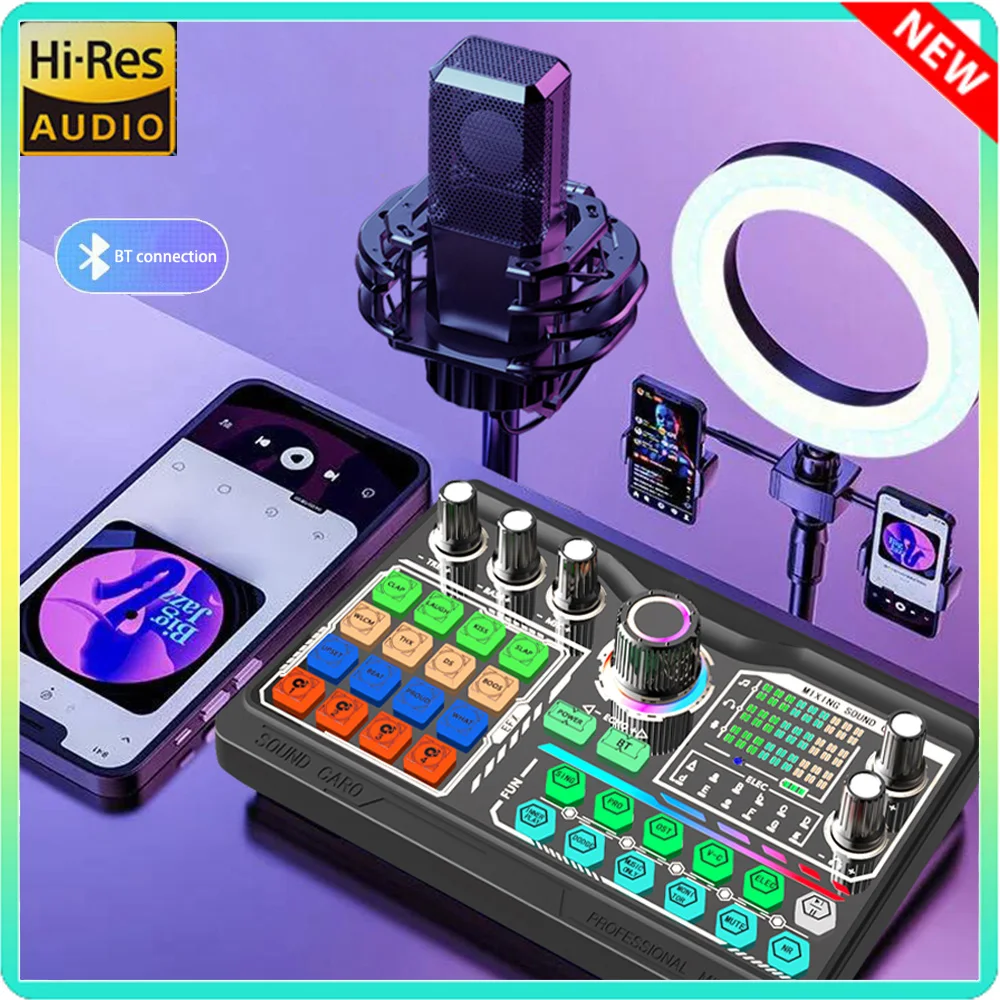 Professional Podcast Microphone SoundCard Kit For PC Smartphone Laptop Computer  Lives Streaming Vlog Recording For YouTube