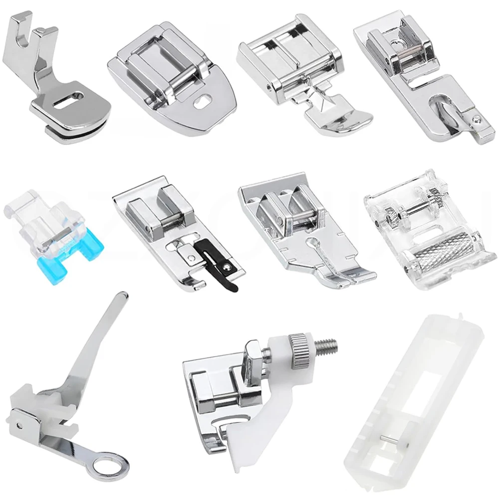 11 Pcs Sewing Machine Presser Feet Set For Low Shank Snap-On Sewing Machines Singer,Brother,Janome,Babylock,Kenmore,Juki,White