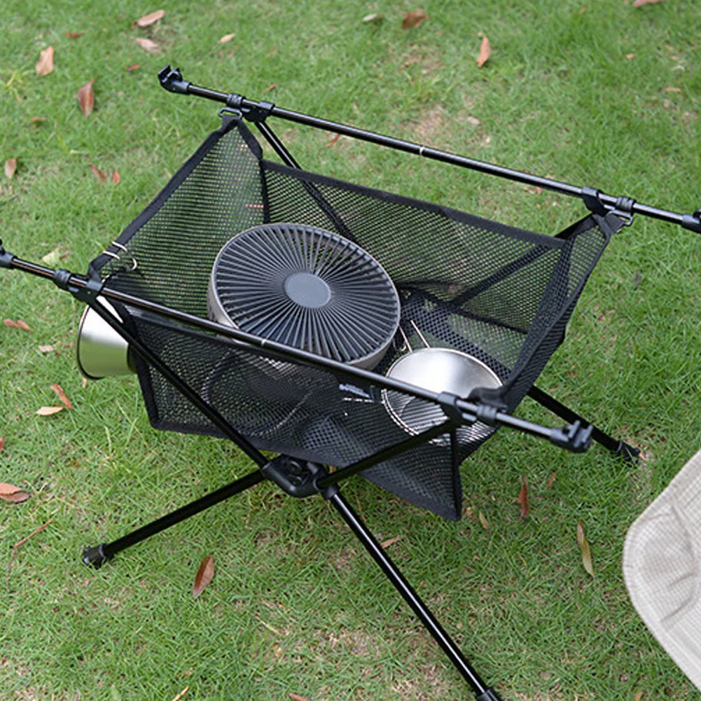 حقيبة شبكية قابلة للطي محمولة تحت الطاولة حقيبة تخزين خفيفة الوزن للنزهات والشواء ذات سعة كبيرة أدوات تنظيم أدوات المائدة #6