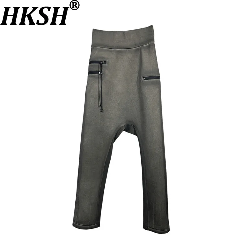 

HKSH осенние новые мужские спортивные штаны в стиле панк, Waste Land, окрашенные грязью, хлопковые спортивные штаны с силуэтом будущего, повседневные HK10471