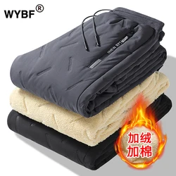 Winter Lambswool Warm Thicken Sweatpants Men Fashion Joggers Water Proof Casual Pants Men Plus Fleece OverSize Trousers