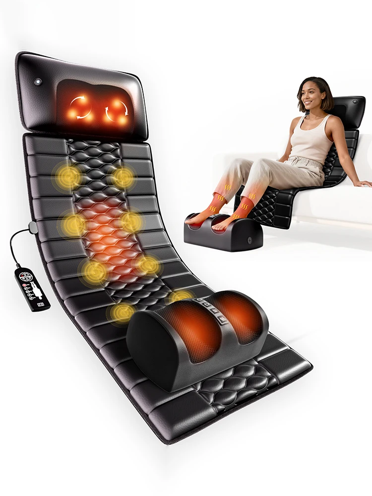 Shiatsu-Massagematte, Ganzkörper-Vibrationsheizung, Tiefengewebe zur Schmerzlinderung bei Nacken und Beinen, Massagepad für den Einsatz im Home-Office