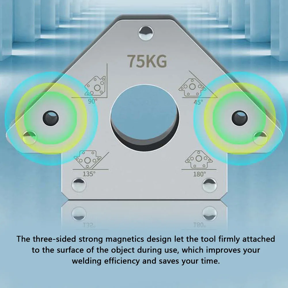 75kg Electric Welding Auxiliary Tools Magnetics Welding Positioning Tool Electric Welding Holder Right Oblique Angle Multi-angle